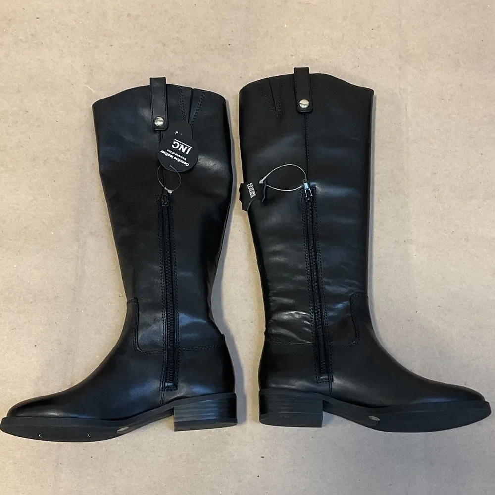 INC International Concepts Fawne Black Over the Knee Boots